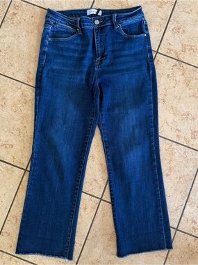 RISEN 13/31 High-Rise Straight Leg Jeans in Dark Blue